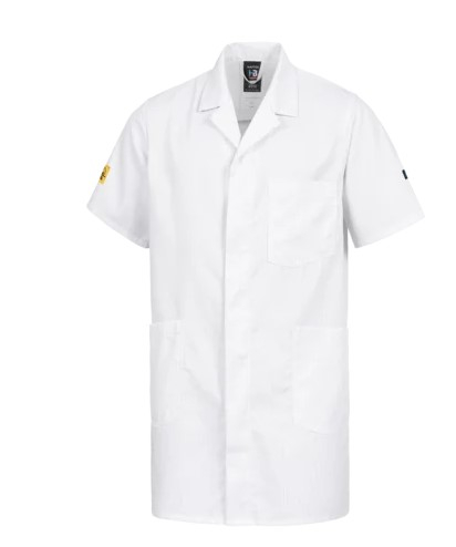 HB-ESD-Mantel, kurzarm, Naptex, weiss